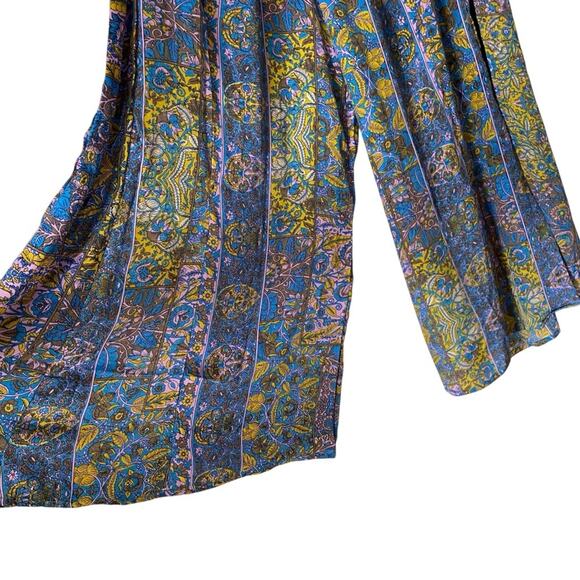 Tolani Blue Lavender Print Palazzo Wide Leg Pants size XLP Petite - Picture 4 of 8